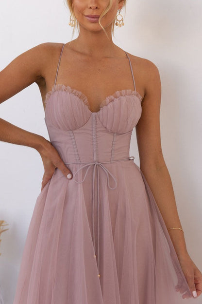 Robe Femme - Taille Cintrée - Jupe Midi Évasée Fluide