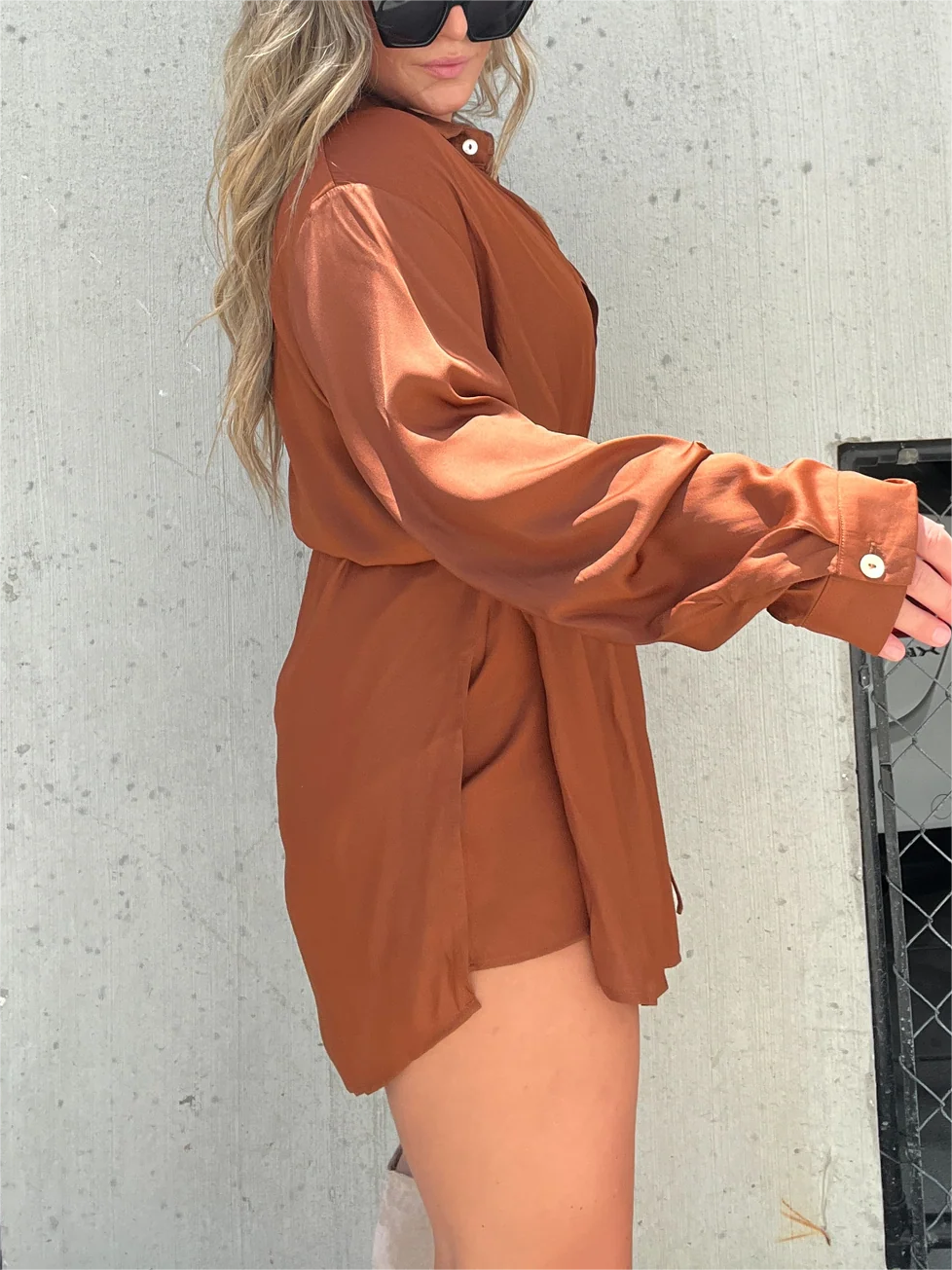 Robe Chemise Femme - Mini Longueur - Manches Longues