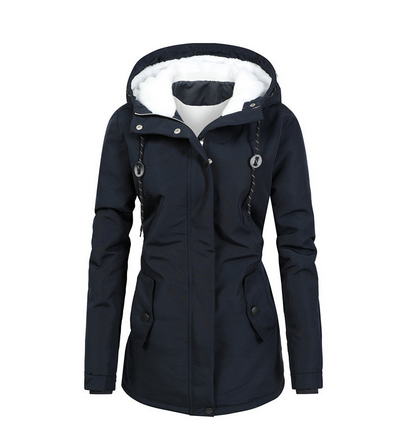 Sophie – Long waterproof and lined coat, elegant and warm