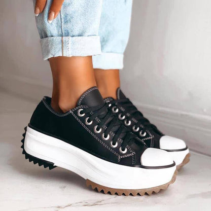 Emma – Elegant platform canvas sneakers