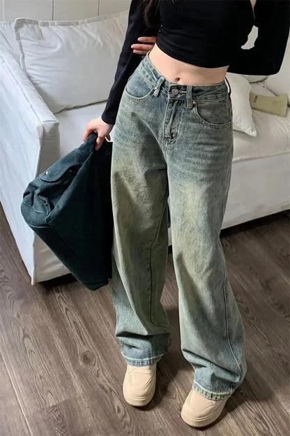 Jean Taille Haute Femme - Style Vintage Denim Confortable
