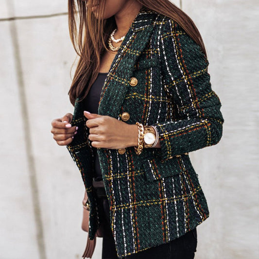 Léa – Elegant and Structured Checked Blazer