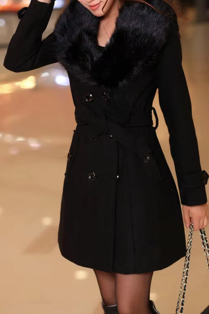 Manteau d'Hiver Luxe en Fourrure