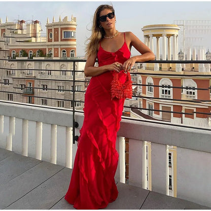 Robe de Soirée Femme - Longue Ajustée - Bretelles Fines